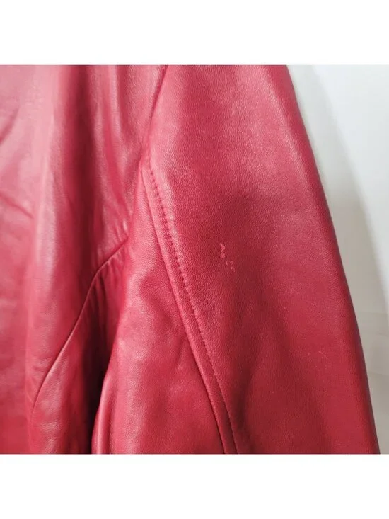 Bernardo Collection Women's Red Leather Blazer Jacket Size XL NWT - Picture 8 of 11